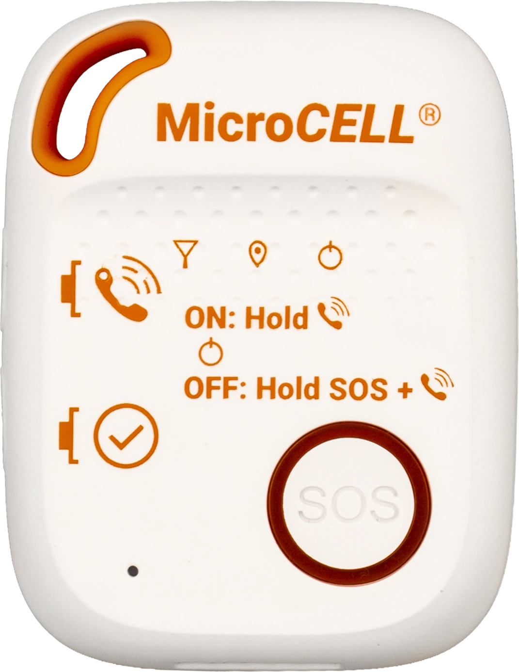 White MicroCell personal safety communication device for healthcare lone worker protection