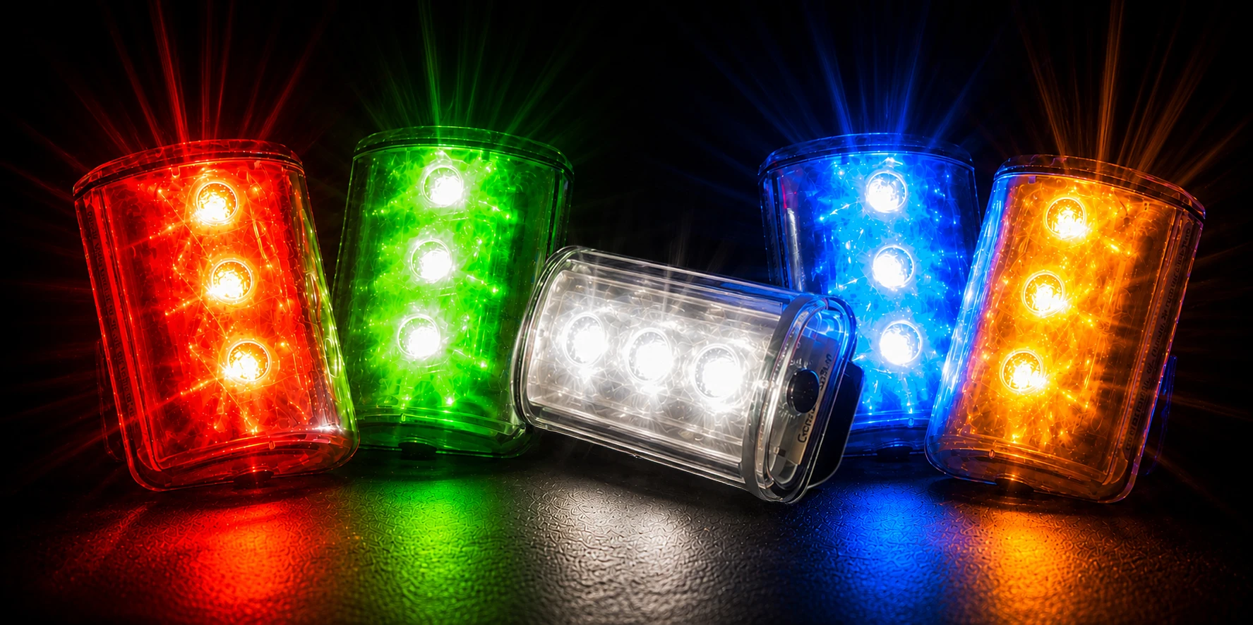 Lite Tracker personal safety lights group photo