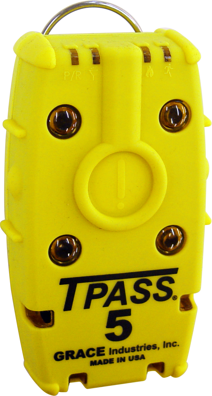 Grace Industries TPASS 5 firefighter accountability and distress alarm, 5 inches high